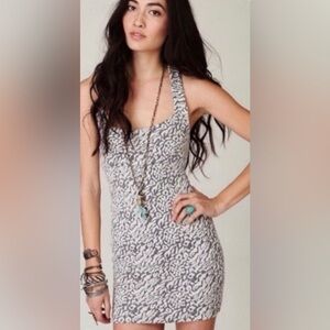 NWOT FREE PEOPLE ANIMAL PRINT RACERBACK BODYCON DRESS MEDIUM